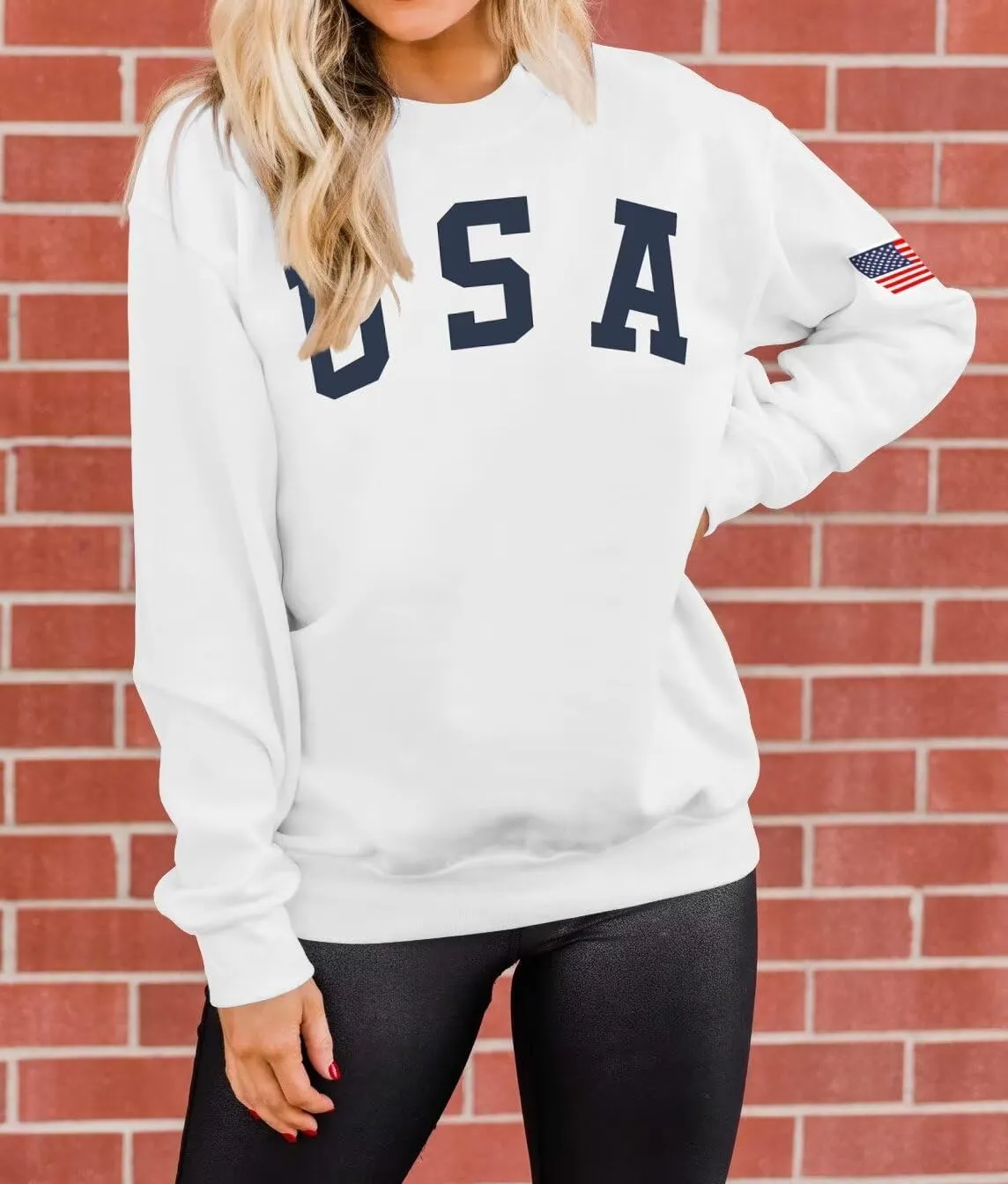 Dressmine Womens Casual Long Sleeve Graphic Tee Shirts Crew Neck Sweatshirts Pullover Tops for Women