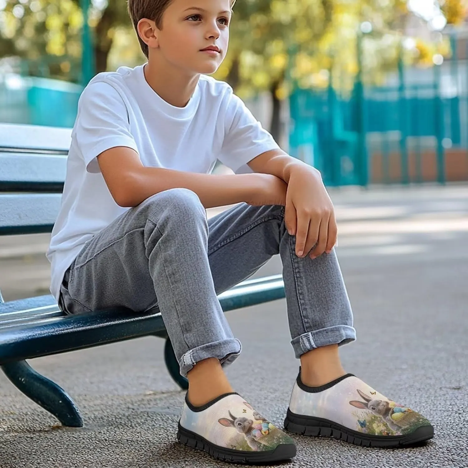 Easter Shoes for Girls Holiday Casual Shoes Trendy Kids Slip On Sneakers