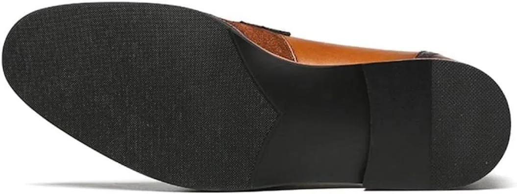 Fashion Tailored - Men's Penny Loafers for Business and Formal Events | Two-Tone Calfskin Leather, Slip-On Dress Shoes for Men