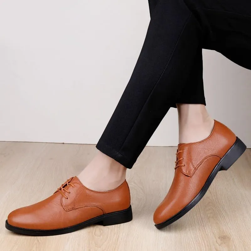 Fashionable Men Casual Lace-up Flats Classic Vintage Brogue Dress Oxford Shoes Low Top Non Slip Loafers