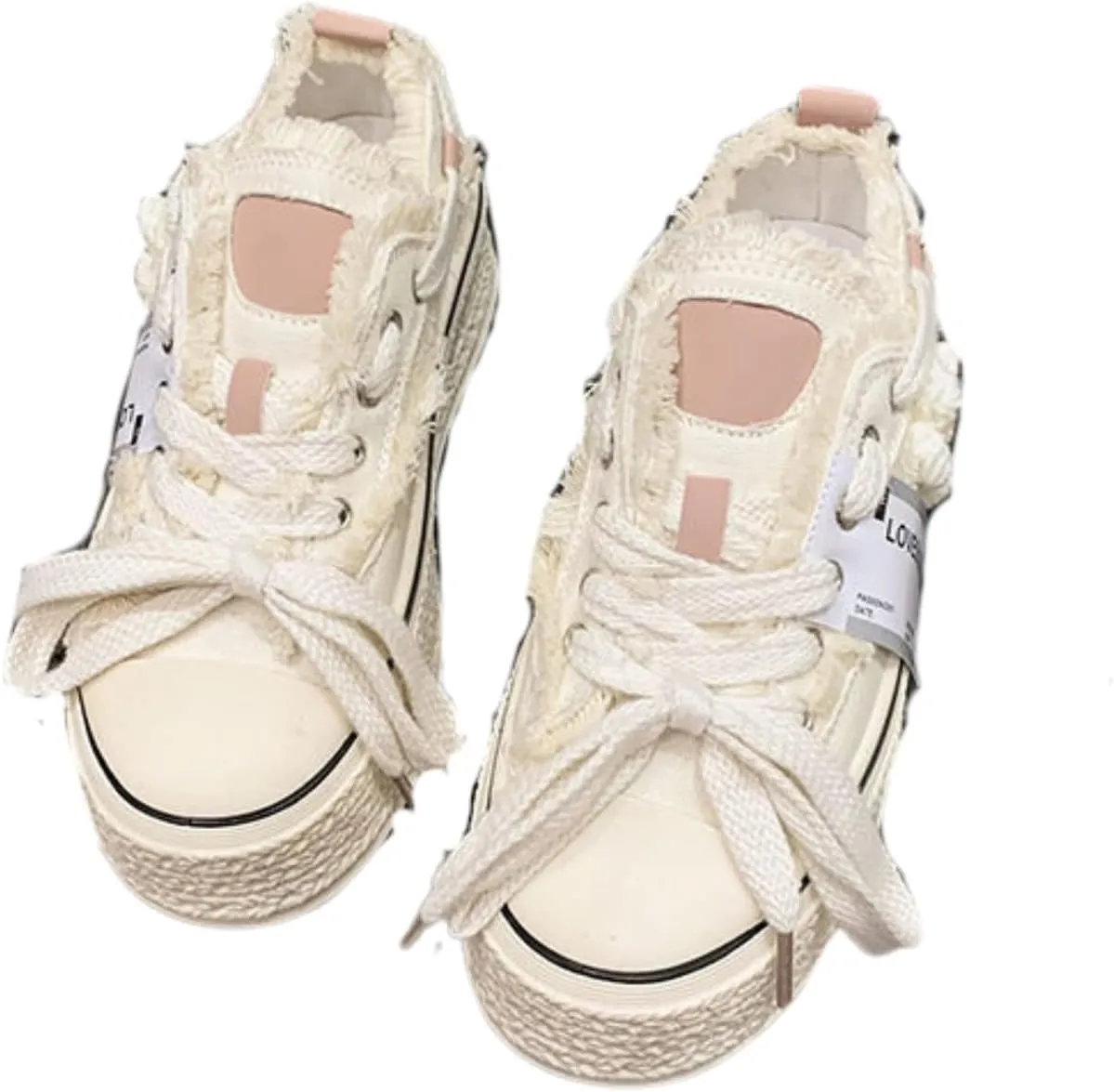 Floral Canvas Platform Shoes - Chunky Sneakers for Women, Aesthetic Platform Shoes, Kawaii Sneakers, Y2k Aesthetics