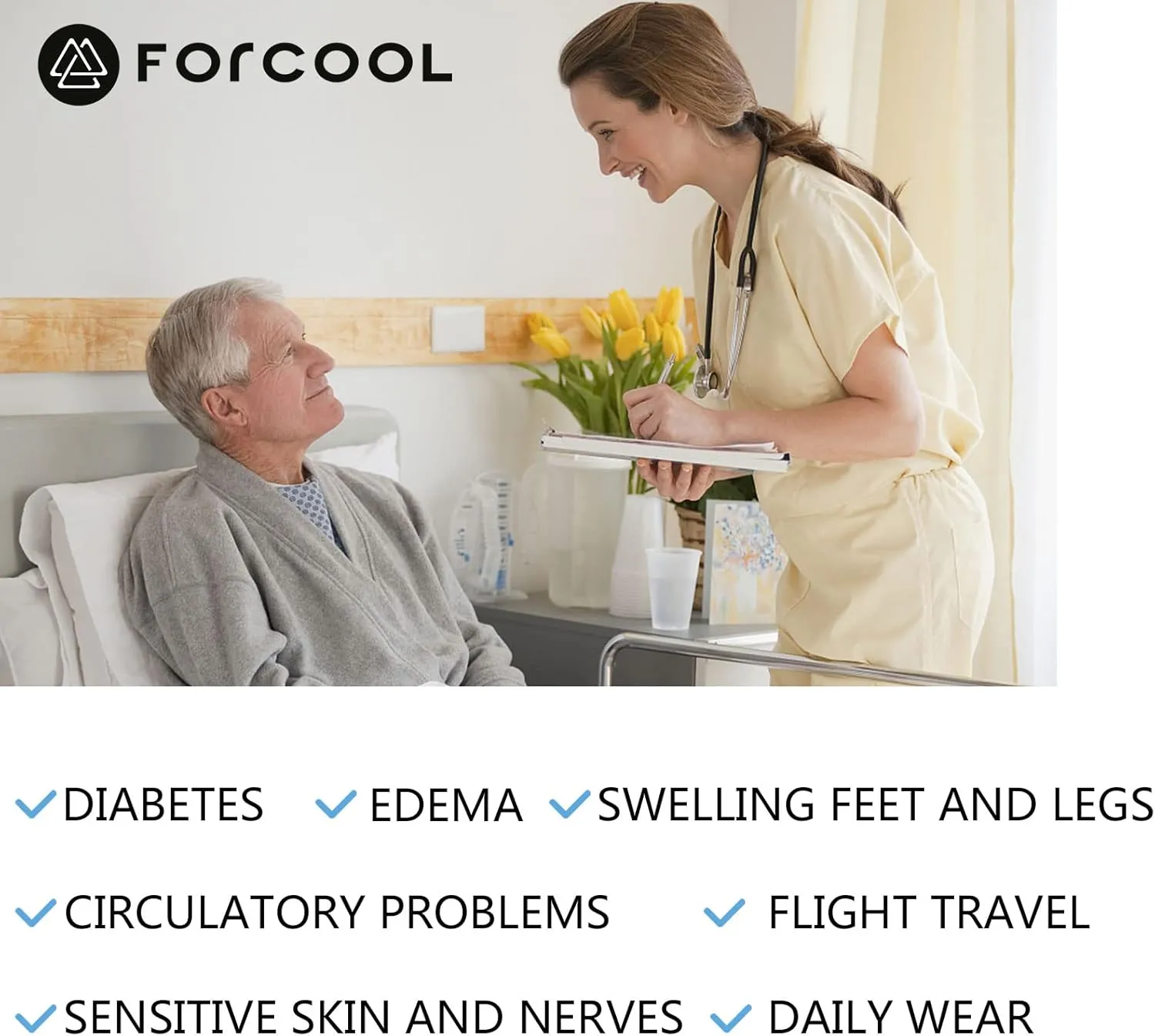 Forcool Non Binding Loose Top Seamless Ankle Low Cut Cotton Diabetic Socks for Men and Women, M/L/XL, 3/6 Pairs