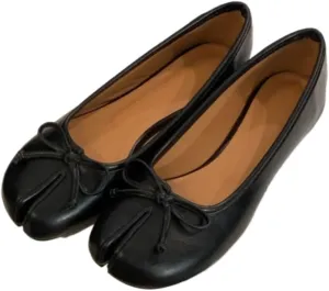Geerta Tabi Shoes Women Slip on Bow Decorated Ballet Flat - Low Top Split Toe Orthopedic Sandals Cute Casual Comfortable Walking Lightweight Loafers Female Solid All-Match for Daily Wear Beach Travel