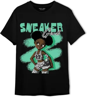 Generic Black Sneaker Girl Unisex Shirt Matching AJ 3s Green Glow, Urban Clothing, Black, White