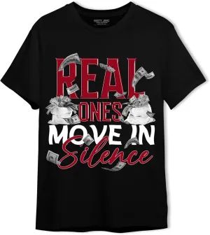 Generic Move in Silence Money T-Shirt to Match 12s Retro Red Taxi - Sneaker Matching Shirt, Unisex Tee Match Sneakers, Urban Streetwear Clothing, Sneaker Graphic Tees Design Printed, White/Black