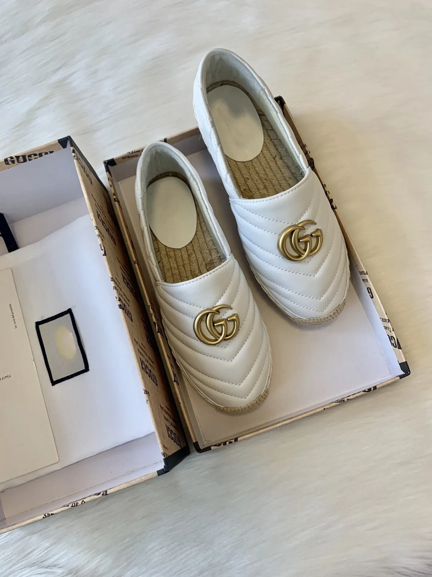 gg espadrilles white calfskin
