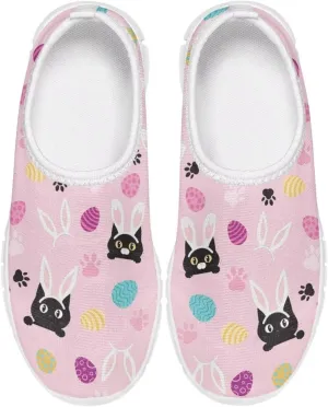 Girls Eater Bunny Shoes Cute Kids Running Shoes Trendy Slip On Sneakers