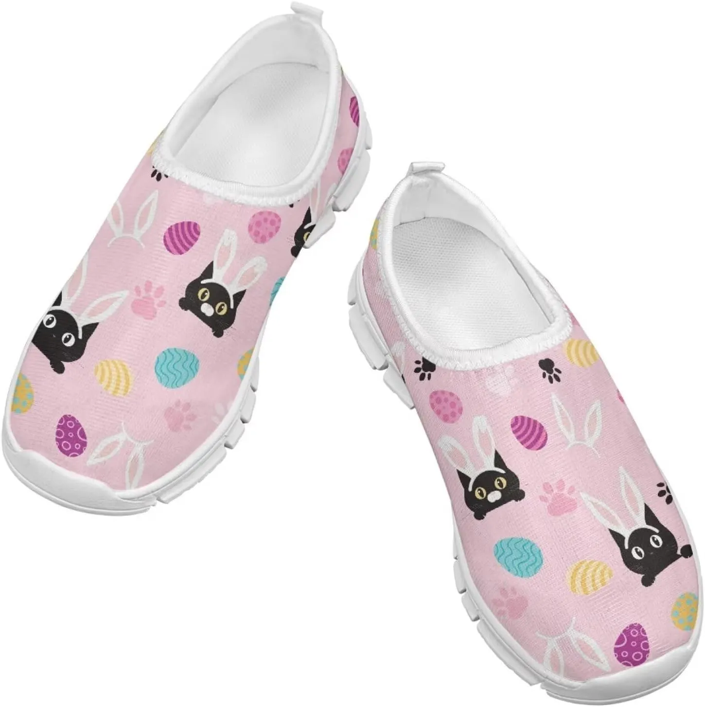 Girls Eater Bunny Shoes Cute Kids Running Shoes Trendy Slip On Sneakers