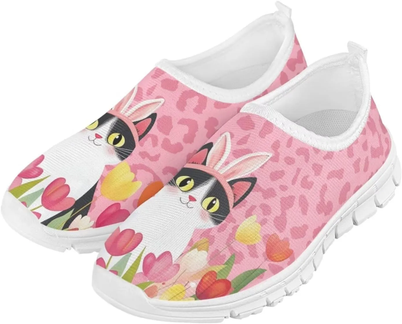 Girls Eater Bunny Shoes Cute Kids Running Shoes Trendy Slip On Sneakers