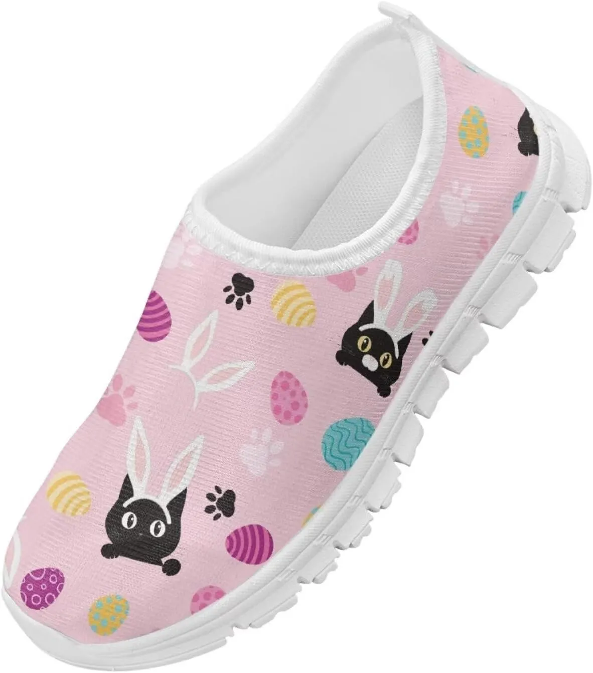 Girls Eater Bunny Shoes Cute Kids Running Shoes Trendy Slip On Sneakers