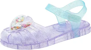 Girls Jelly Sandals Summer Costume Princess Dress Flat Breathable Waterproof Gladiator Shoes Rainbow Closed Toe Beach Sandals