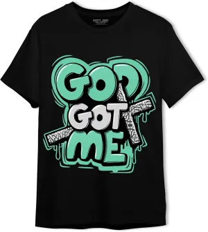 God Got Me Unisex Shirt Matching AJ 3s Green Glow, Urban Clothing, Black, White