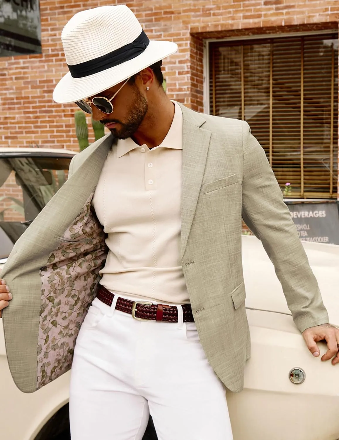 GRACE KARIN Men's Casual Blazer Suit Jackets 2 Button Lightweight Sport Coats