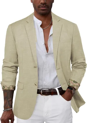GRACE KARIN Men's Casual Blazer Suit Jackets 2 Button Lightweight Sport Coats