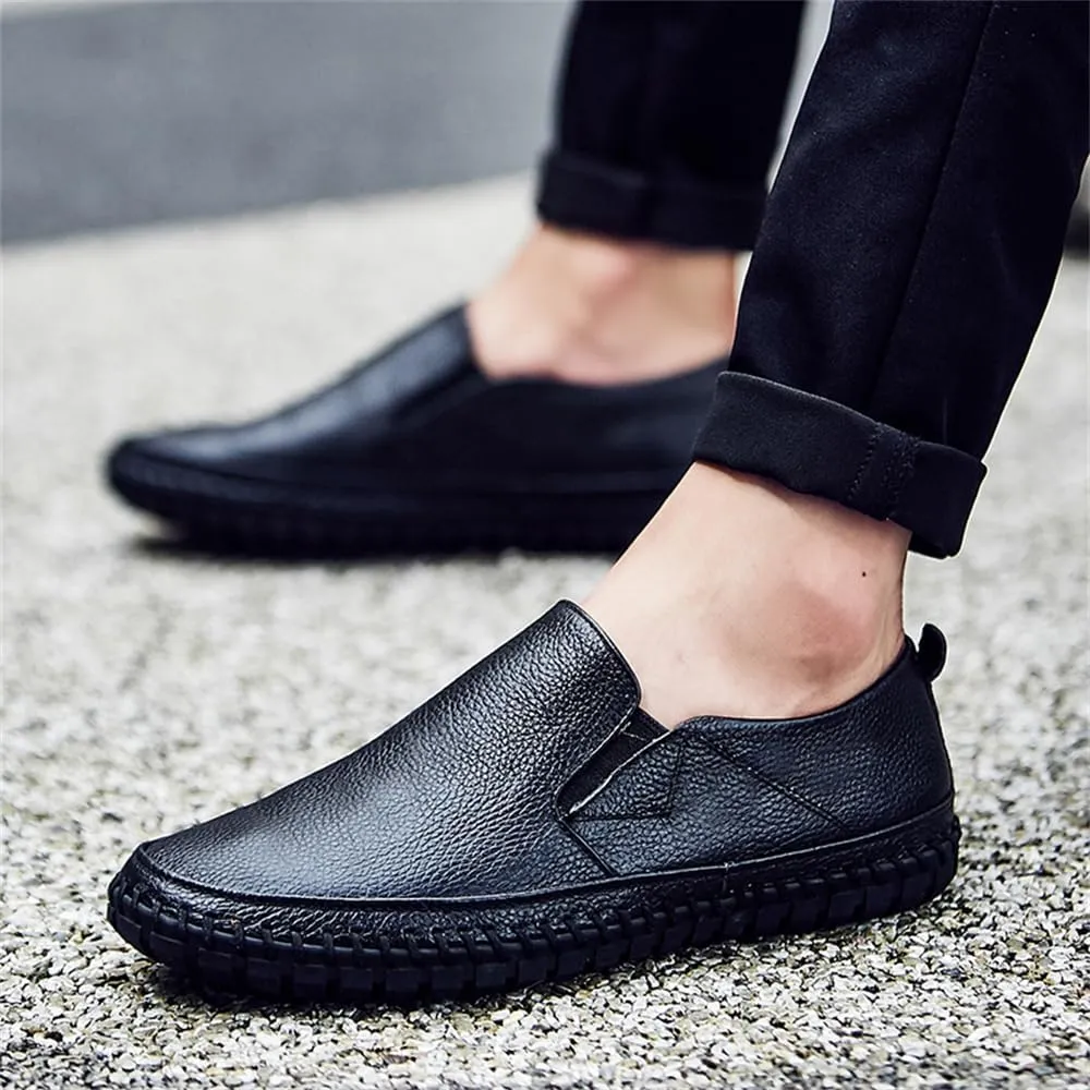 Handmade Leather Men's Loafers Moccasin Driving Shoes Slip on Soft Flats Shoes Men's Casual Shoes