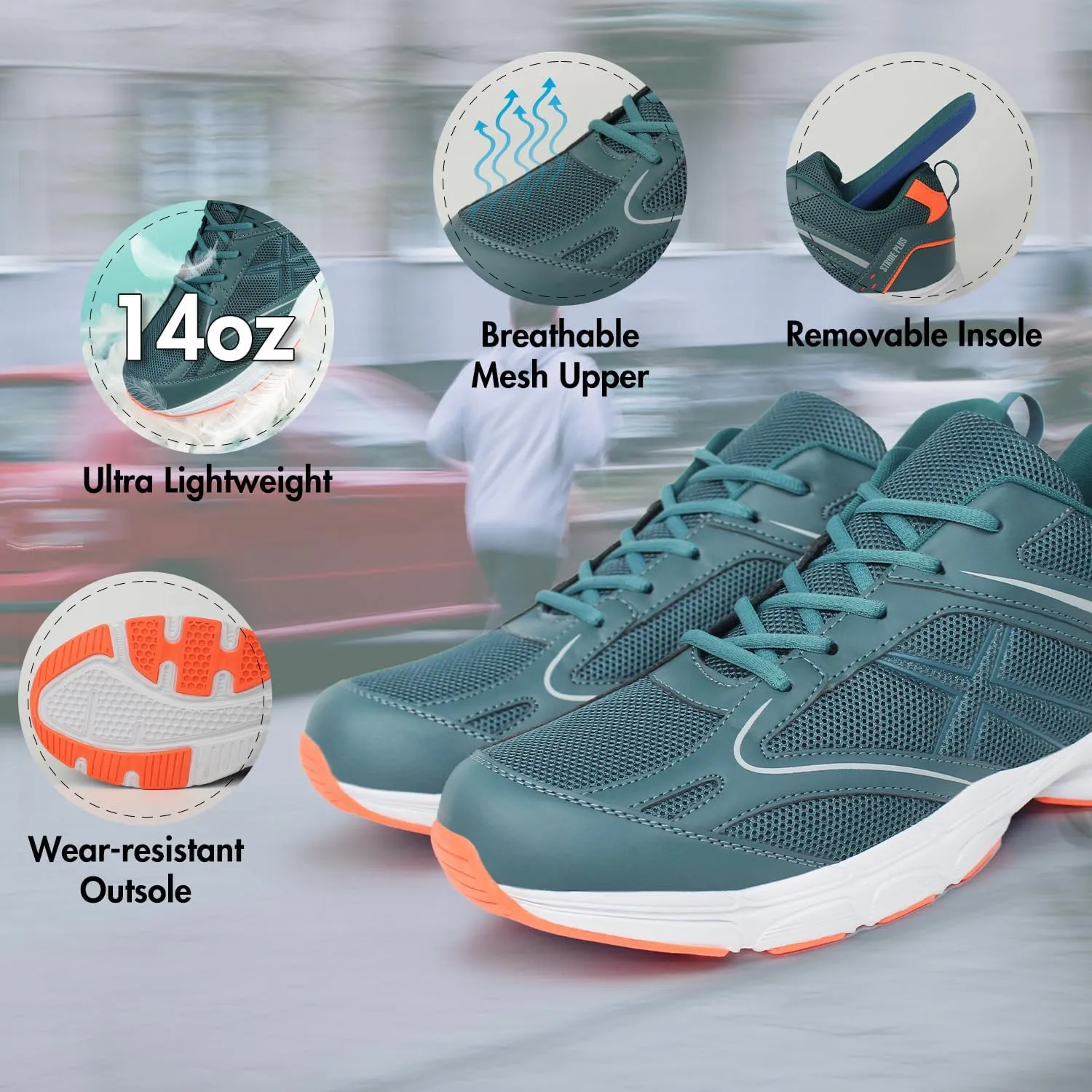 Hawkwell Men's Big Size Plus Size Casual Lightweight Walking Sneakers Sports Shoes US Size 13 14 15 16 17 18 19