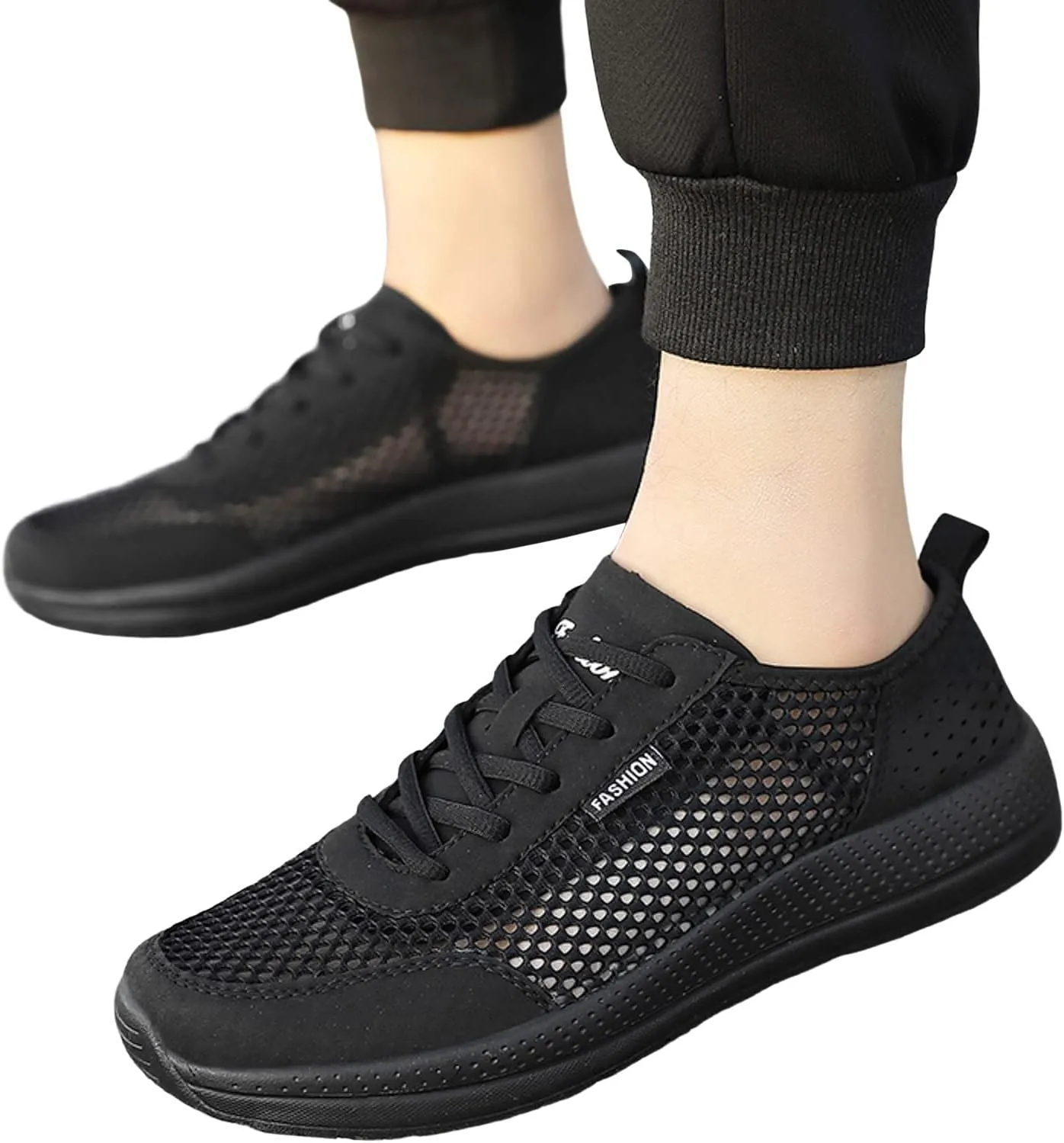 Hbeylia Mens Running Shoes Fashion Lace Up Breathable Walking Sneakers Shock Resistant Quick Dry Lightweight Athletic Tennis Cross-Training Shoes Casual Sport Gym Walking Shoes