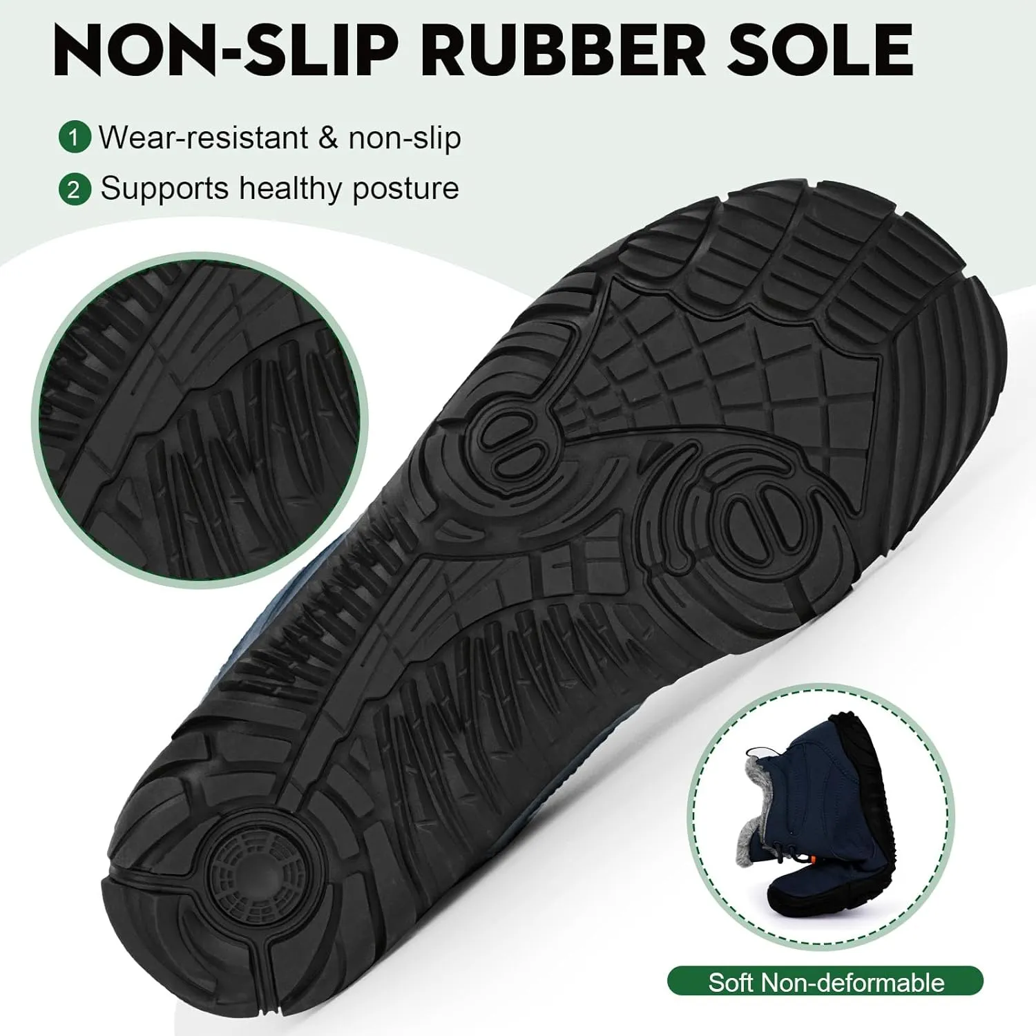 Hike Barefoot Boots Womens Mens Waterproof Fur Lined Winter Barefoot Shoes Minimalist Snow Boots Wide Toe Box Ankle Booties