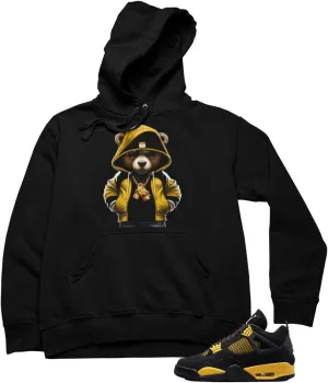 Hoodie To Match Jordan 4 Thunder Colors, Men's Hooded Sweatshirt Urban Clothing