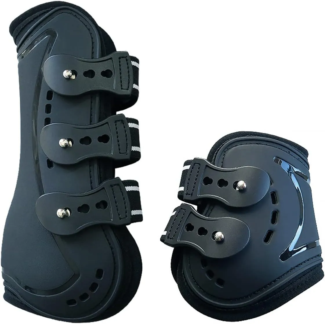 Horse Boots Open Front Jumping Tendon Sport Boots, Hind Fetlock Boots, Secure Leg Protection, Classic Breathable Equine Supplies, Set of 4