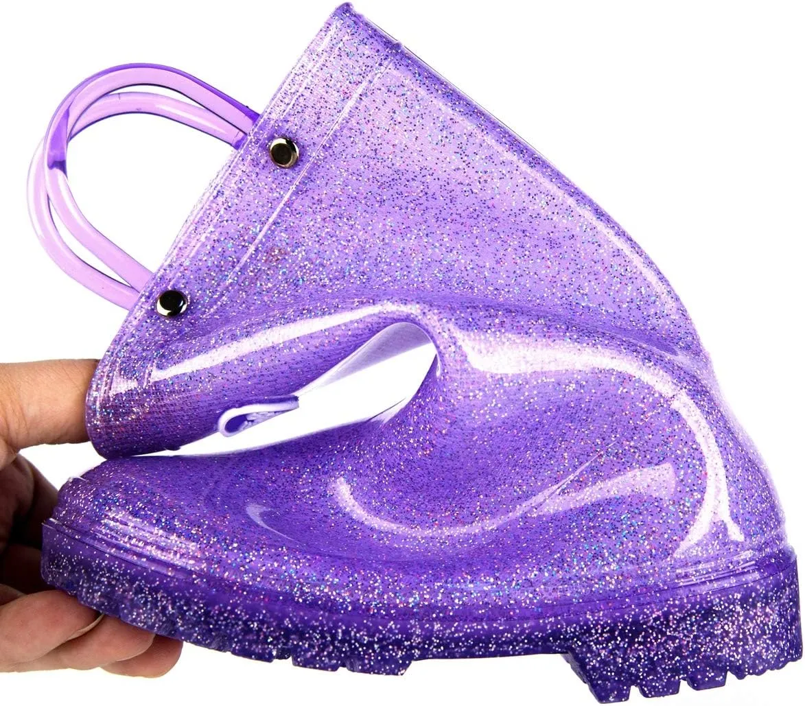 HugRain Light Up Rain Boots for Little Kids