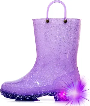HugRain Light Up Rain Boots for Little Kids