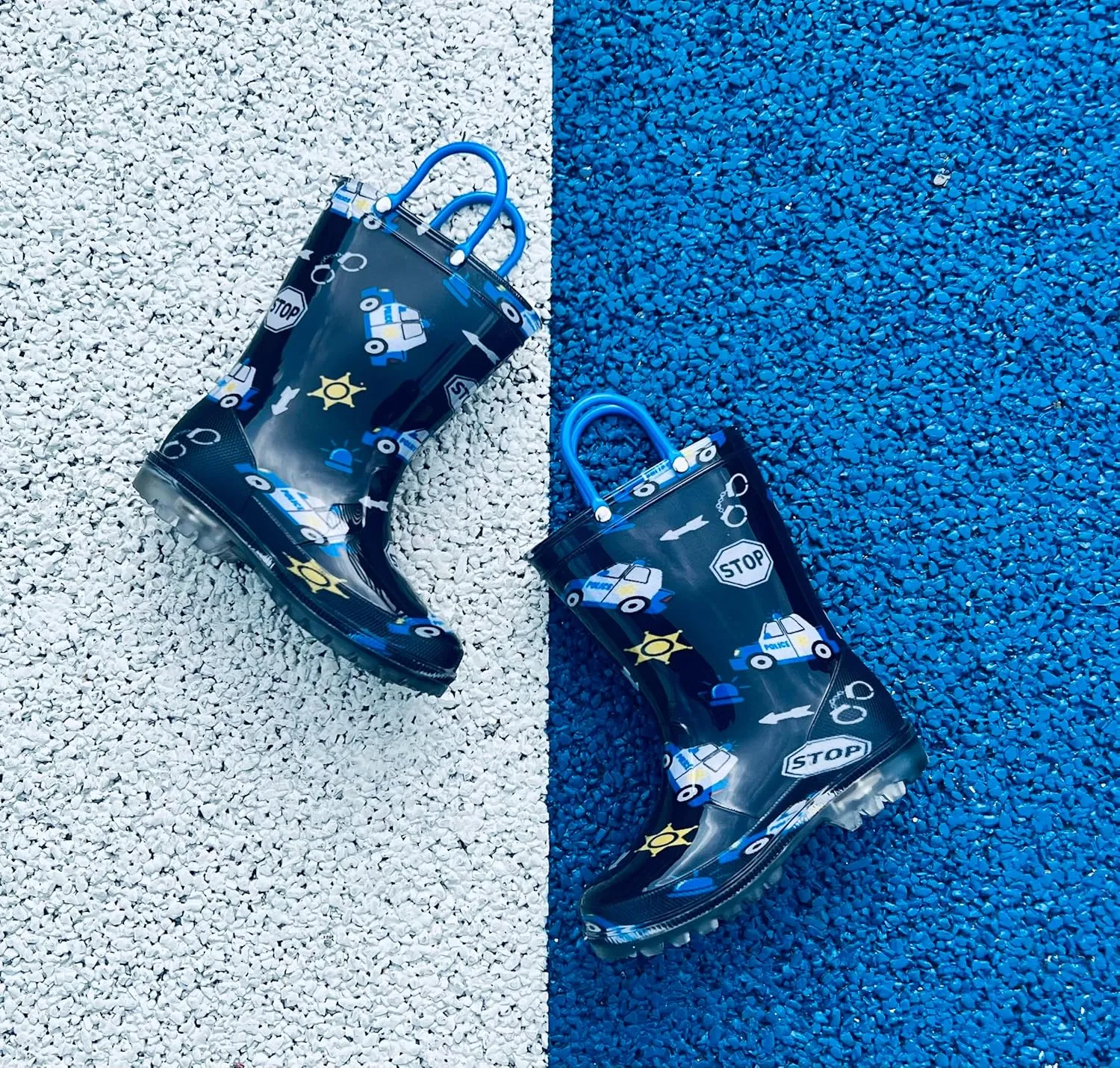 HugRain Light Up Rain Boots for Little Kids