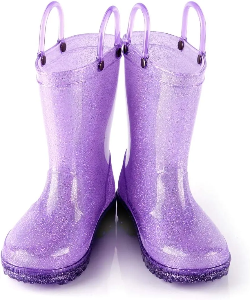 HugRain Light Up Rain Boots for Little Kids