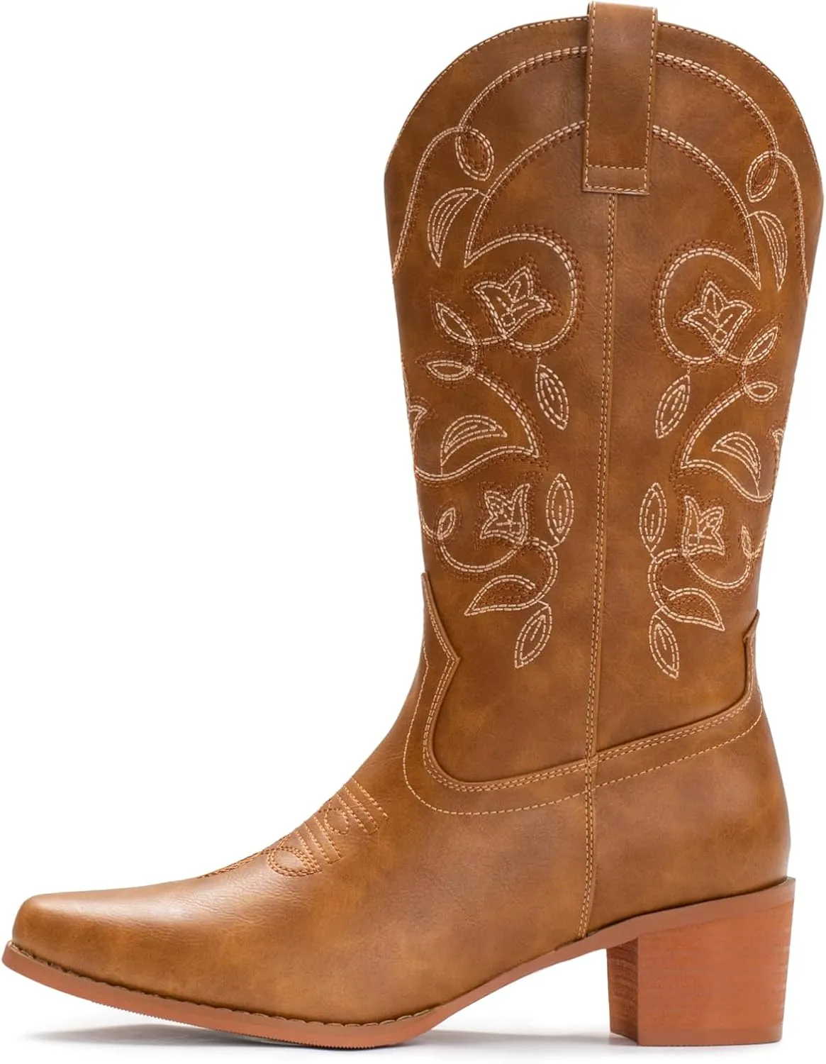 IUV Cowboy Boots For Women Pointy Toe Women's Western Boots Cowgirl Boots Mid Calf Boots
