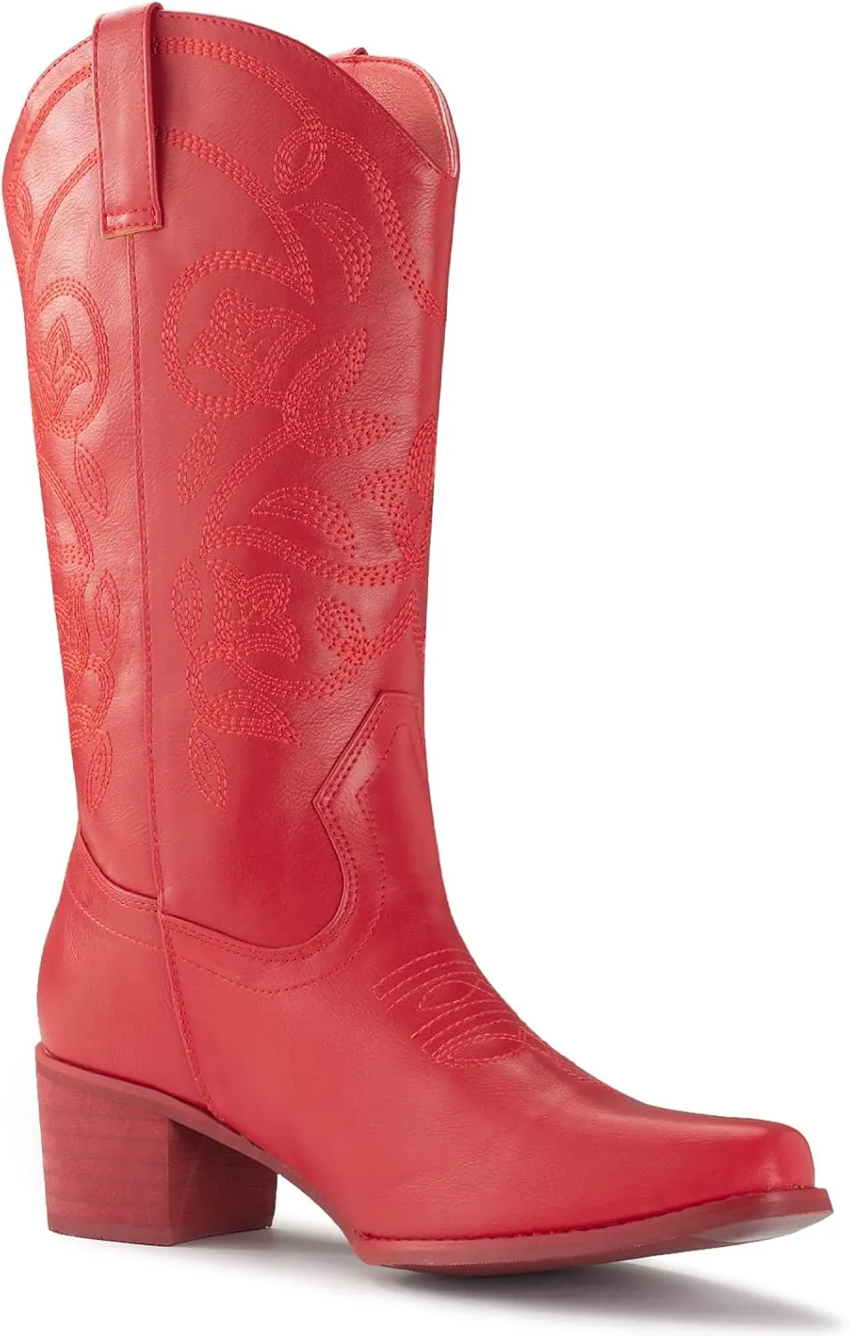 IUV Cowboy Boots For Women Pointy Toe Women's Western Boots Cowgirl Boots Mid Calf Boots