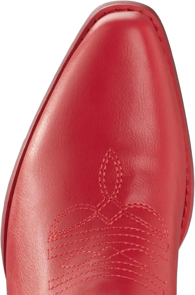 IUV Cowboy Boots For Women Pointy Toe Women's Western Boots Cowgirl Boots Mid Calf Boots