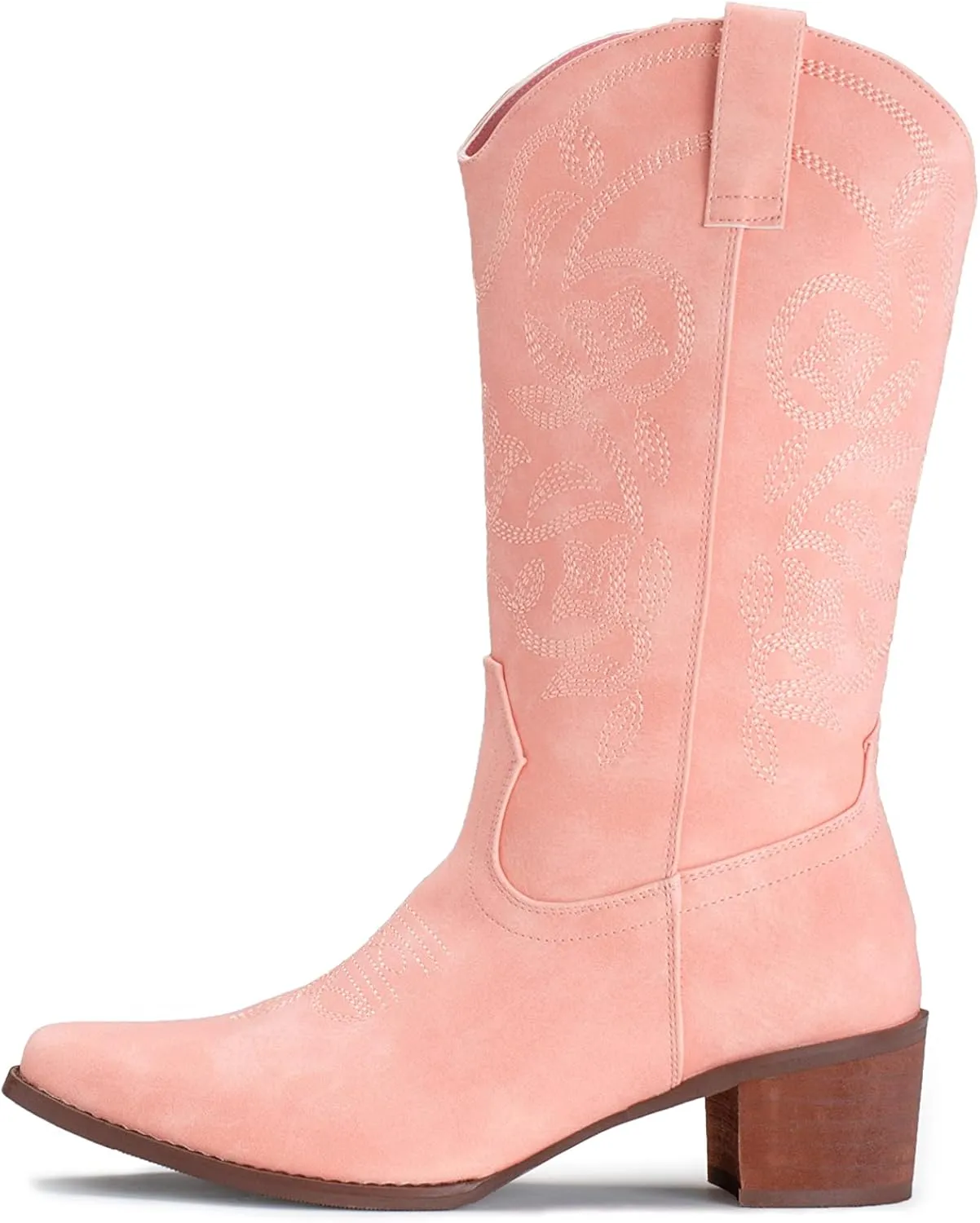 IUV Cowboy Boots For Women Pointy Toe Women's Western Boots Cowgirl Boots Mid Calf Boots