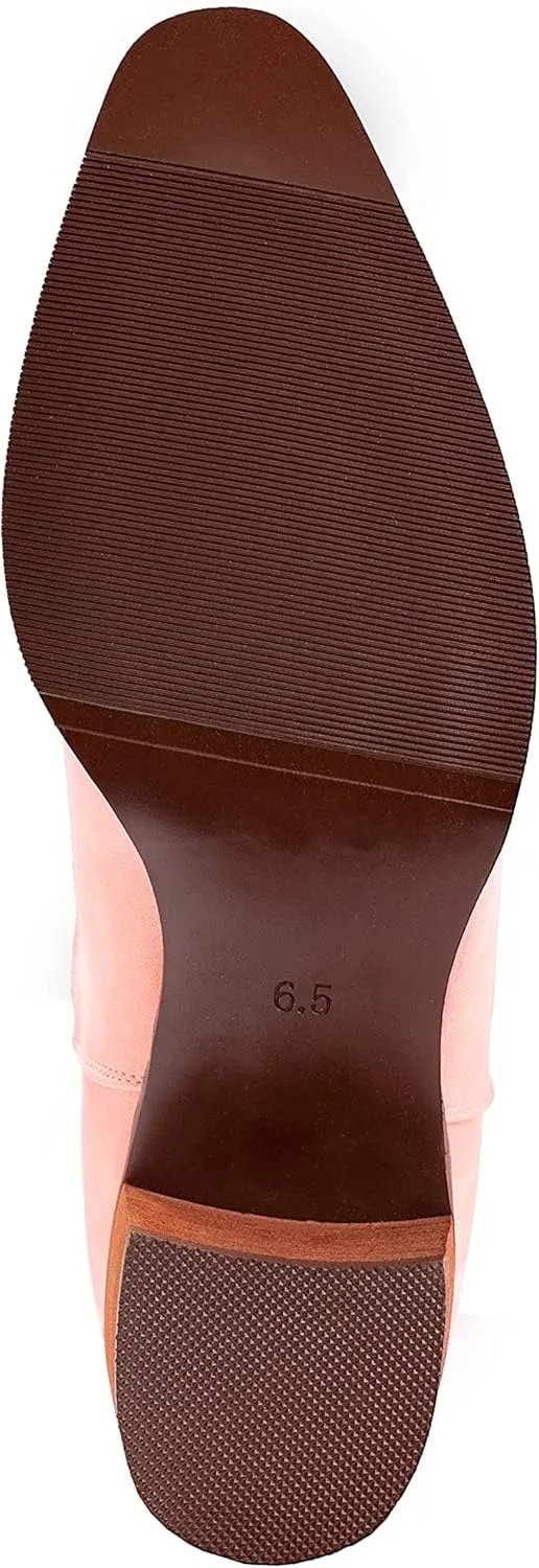 IUV Cowboy Boots For Women Pointy Toe Women's Western Boots Cowgirl Boots Mid Calf Boots