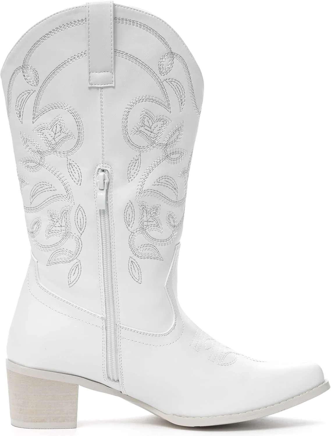 IXU Cowboy Boots For Women Wide Calf Pointy Toe Cowgirl Boots Mid Calf Western Boots