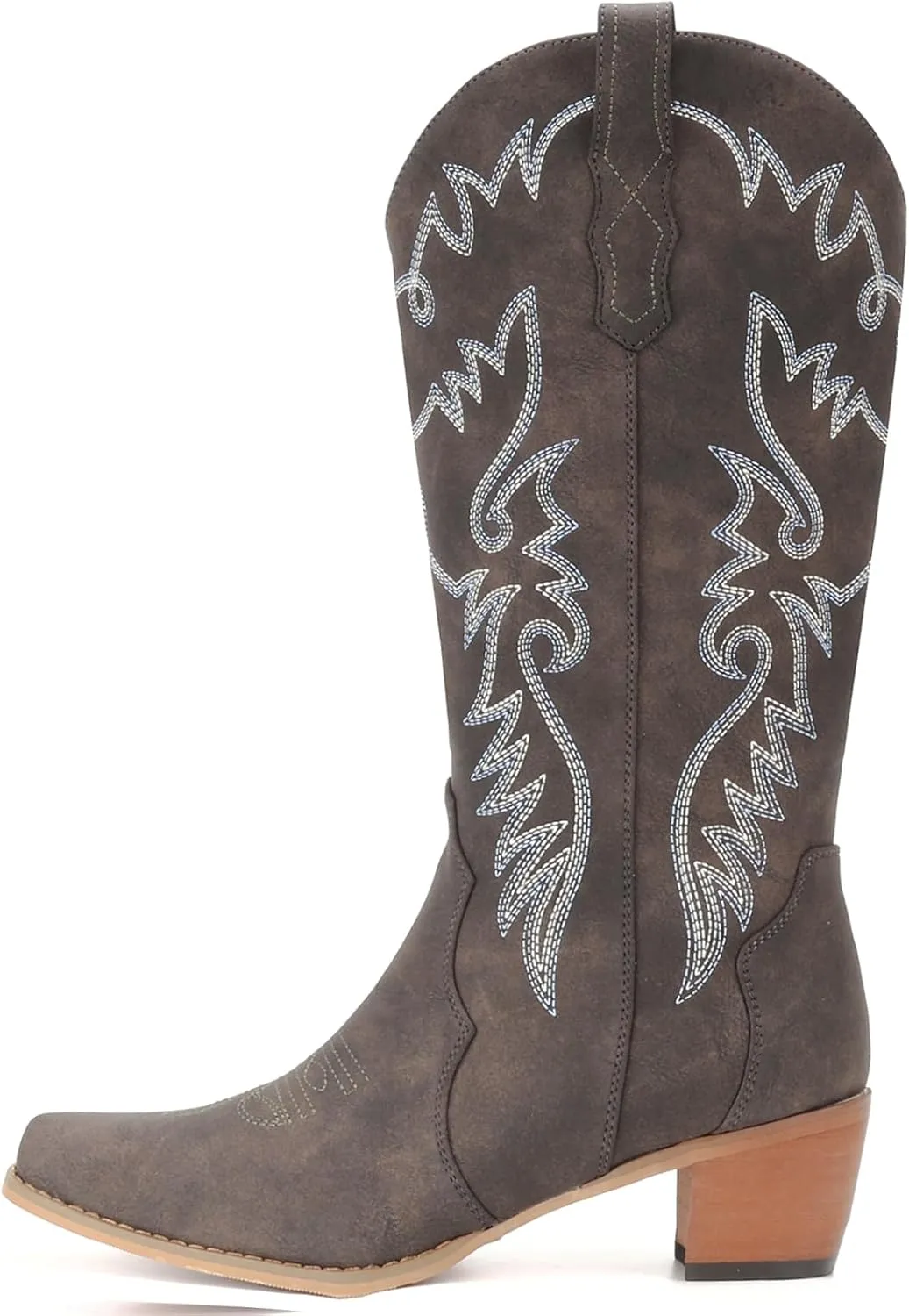 IXU Cowboy Boots Women Pointy Toe Women's Mid Calf Western Cowgirl Boots