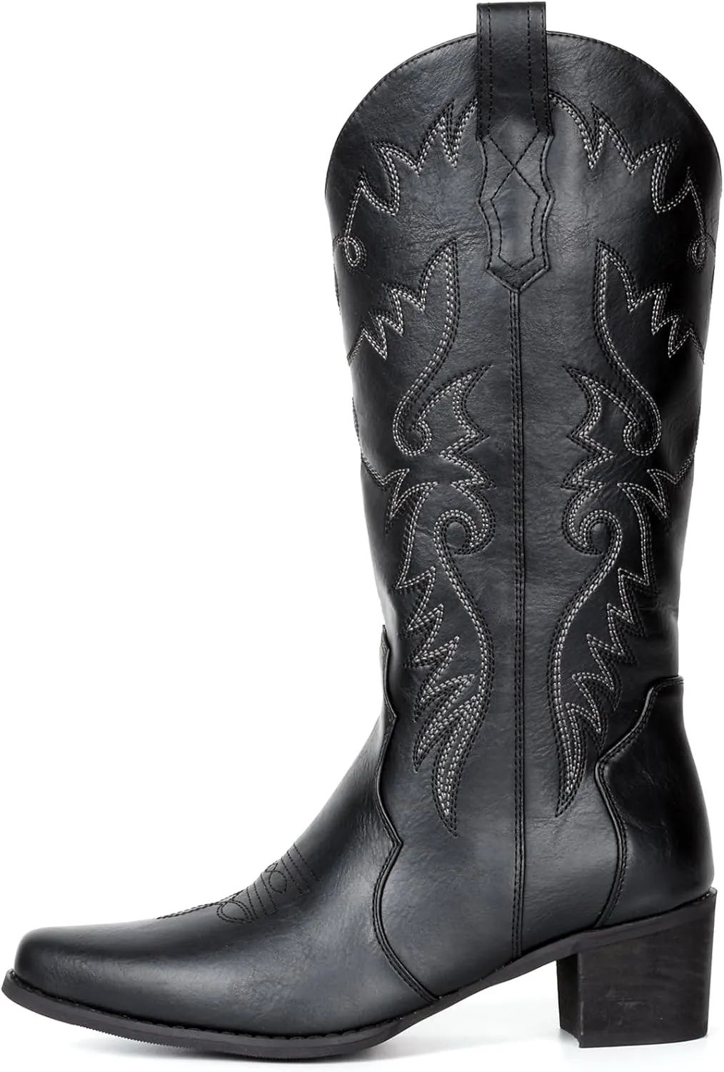 IXU Cowboy Boots Women Pointy Toe Women's Mid Calf Western Cowgirl Boots