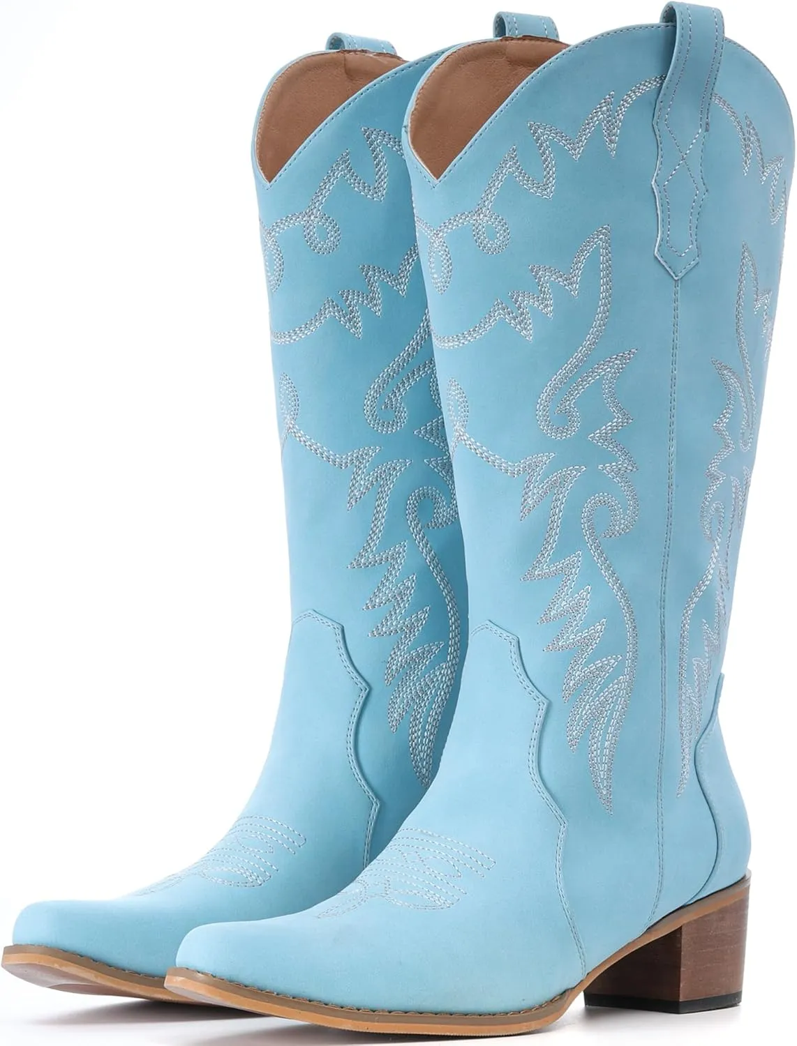 IXU Cowboy Boots Women Pointy Toe Women's Mid Calf Western Cowgirl Boots