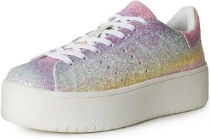 J. Adams Hero Platform Sneakers for Women - Casual Lace Up Fashion Tennis Shoes