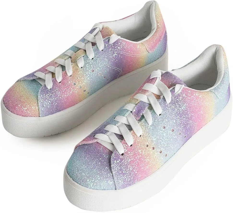 J. Adams Hero Platform Sneakers for Women - Casual Lace Up Fashion Tennis Shoes