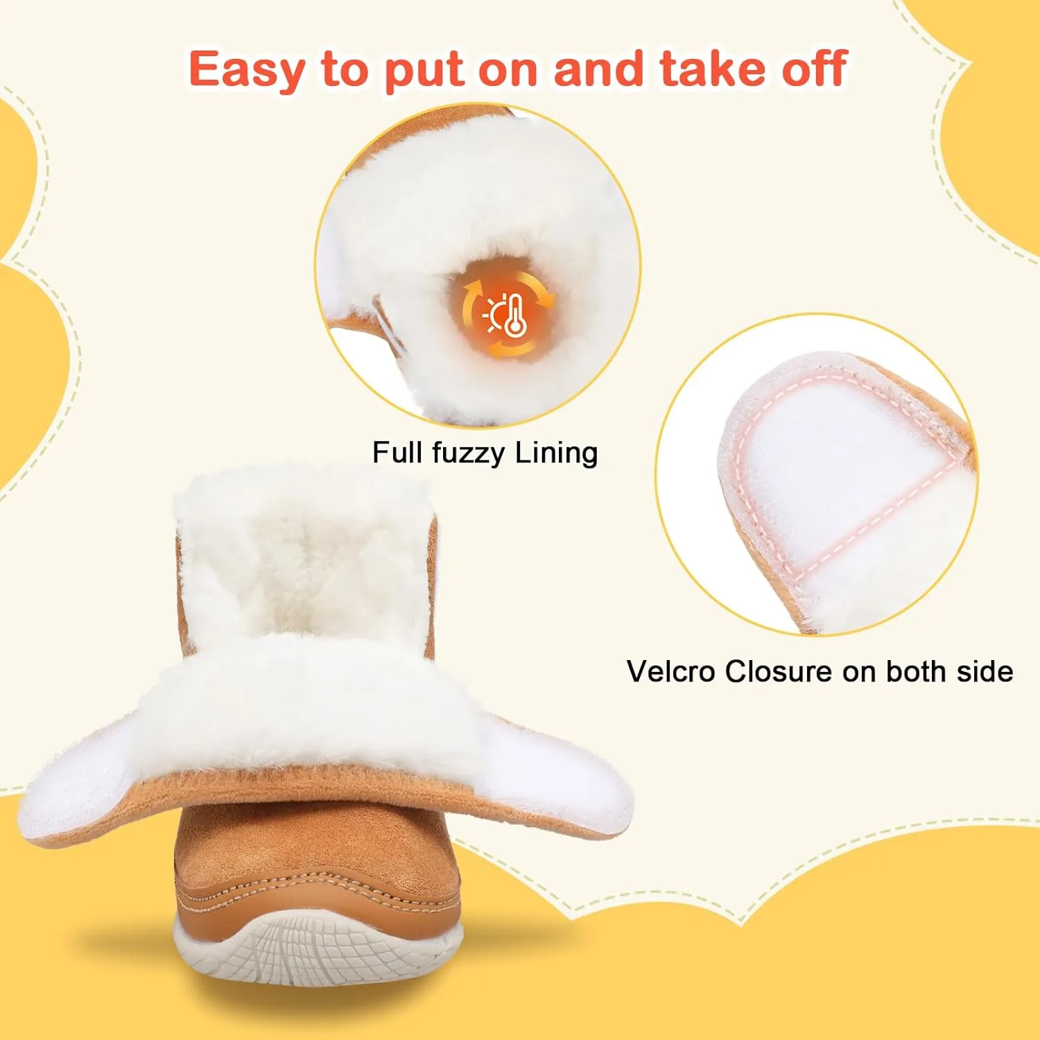 JIASUQI Baby Toddler Boots Warm Winter Boots Slippers for Toddler Boys Girls
