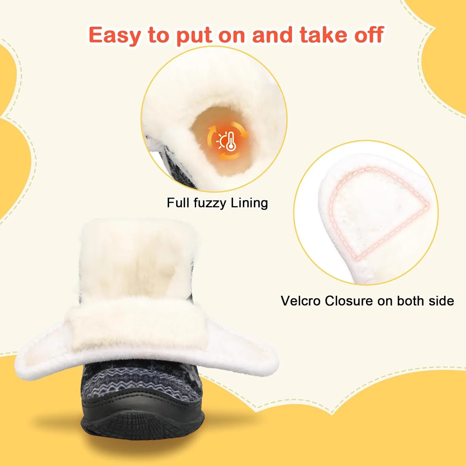 JIASUQI Baby Toddler Boots Warm Winter Boots Slippers for Toddler Boys Girls