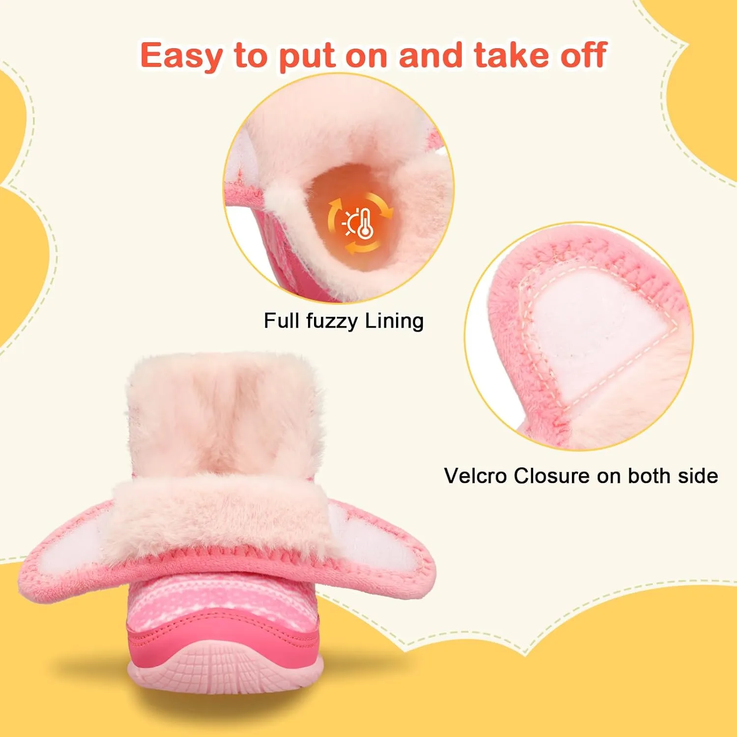 JIASUQI Baby Toddler Boots Warm Winter Boots Slippers for Toddler Boys Girls