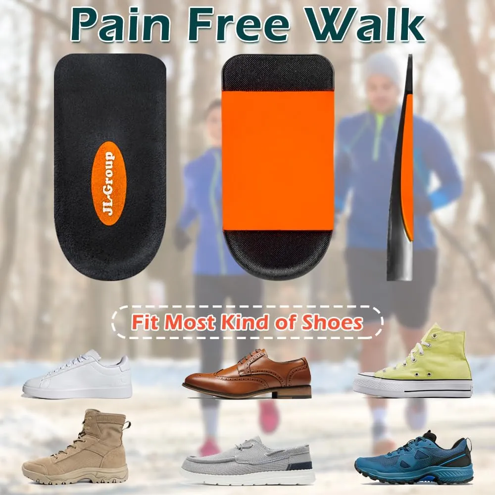 JL-Group Orthopedic Heel Inserts, Shock Absorption and Heel Support Insoles for Achilles Tendonitis, Plantar Fasciitis, Heel Lifts Cushions for Heel Pain Relief (Small: Women 6-9, Men 6-7.5)
