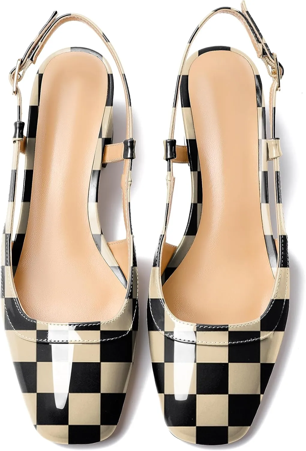 Joseywade Slingback Low Block Chunky Heels Pumps 2 Inch Closed Square Toe Shoes Women Heeled Sandals