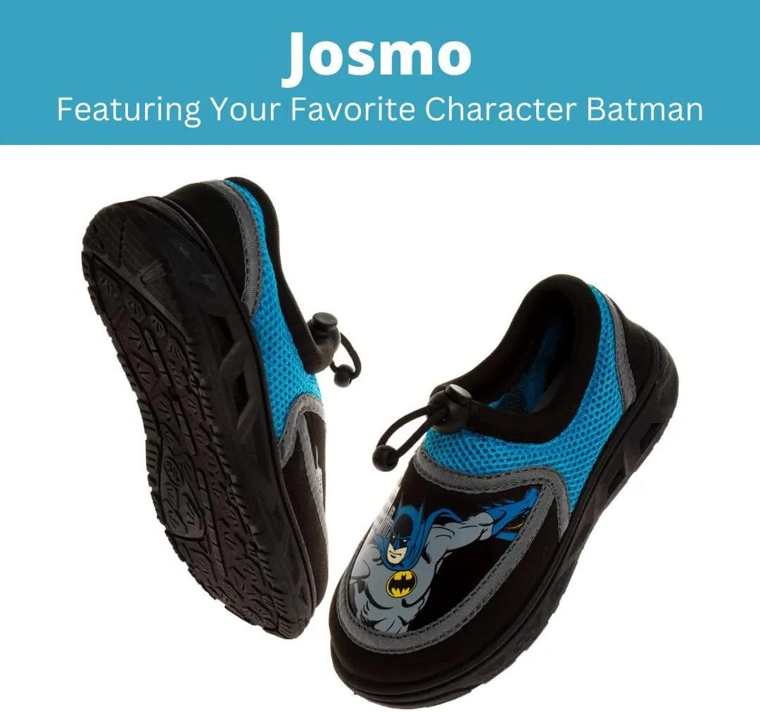 Josmo Boy's Batman Water Shoes-Aqua Socks for Kids-Sandals Waterproof Sport Summer Slip-on Character Superhero Comics Outdoor Beach Pool Slides Swim Slippers