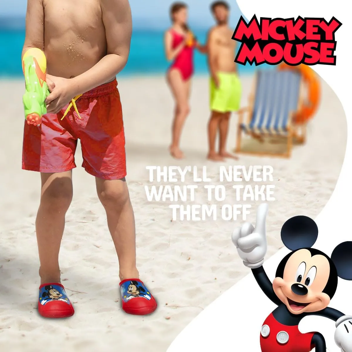 Josmo Boys Clog Water Slides Mickey Mouse Cars Paw Patrol Summer Sandal Kids Pool Shoes Backstrap Closed Toe Sport Athletic Character Slip On Clogs (Size 5-12 Toddler/Little Kid)