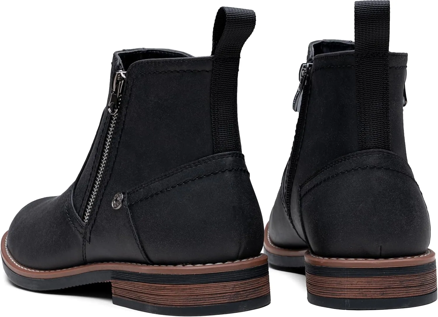 Jousen Mens Chukka Boots Side Zipper Causal Pull On Dress Boots For Men