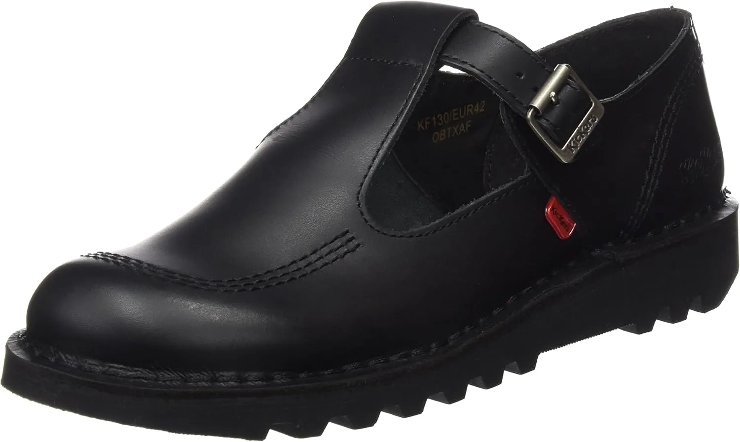 Kickers Unisex Ankle Boots Leather School Shoes, Black, 9.5 US Women