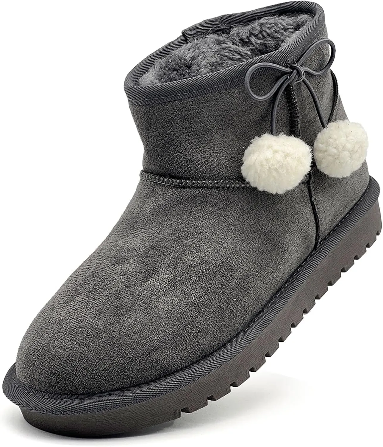 Kids Snow Boots for Girls Boys Comfy Warm Fur Lined Winter Boots Lightweight Slip On Fuzzy Ankle Boot (Little/Big Kids)