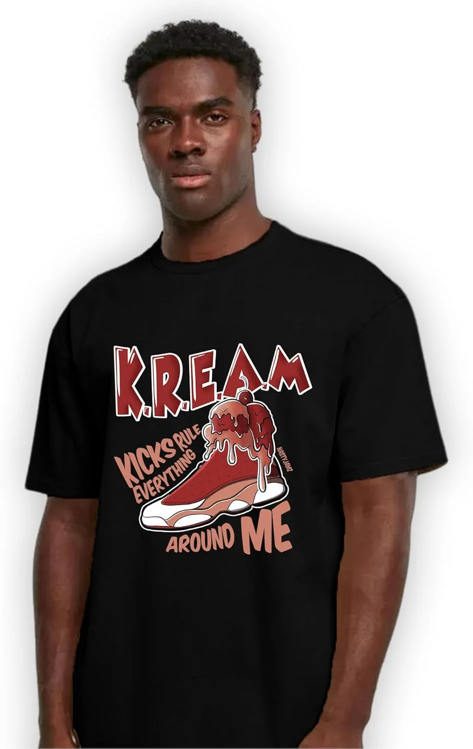 Kream Sneaker Unisex Matching 13s Dune Red Graphic T-Shirt for Men Women, Black, White